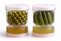 Tarro Escurridor para Pepinillos y Aceitunas con Filtro Separador + Tapa Hermética