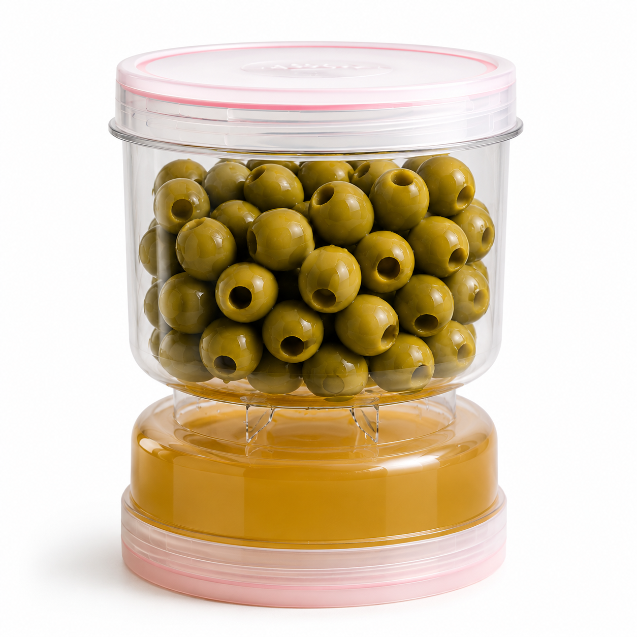 Tarro Escurridor para Pepinillos y Aceitunas con Filtro Separador + Tapa Hermética