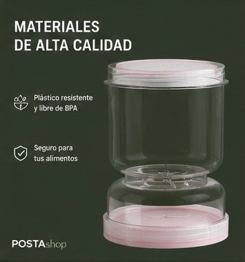Tarro Escurridor para Pepinillos y Aceitunas con Filtro Separador + Tapa Hermética