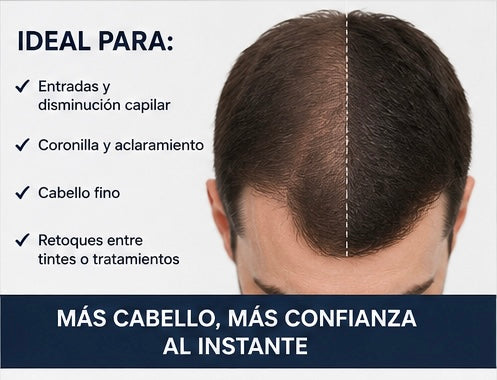 Fibra Capilar Instantánea | Cubre Entradas y Zonas con Poco Cabello | Resistente al Agua