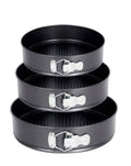 Set de 3 asaderas Redondas Desmontables, de Acero al Carbono y Revestimiento Antiadherente, de 28cm, 26 cm y 24 de diámetro
