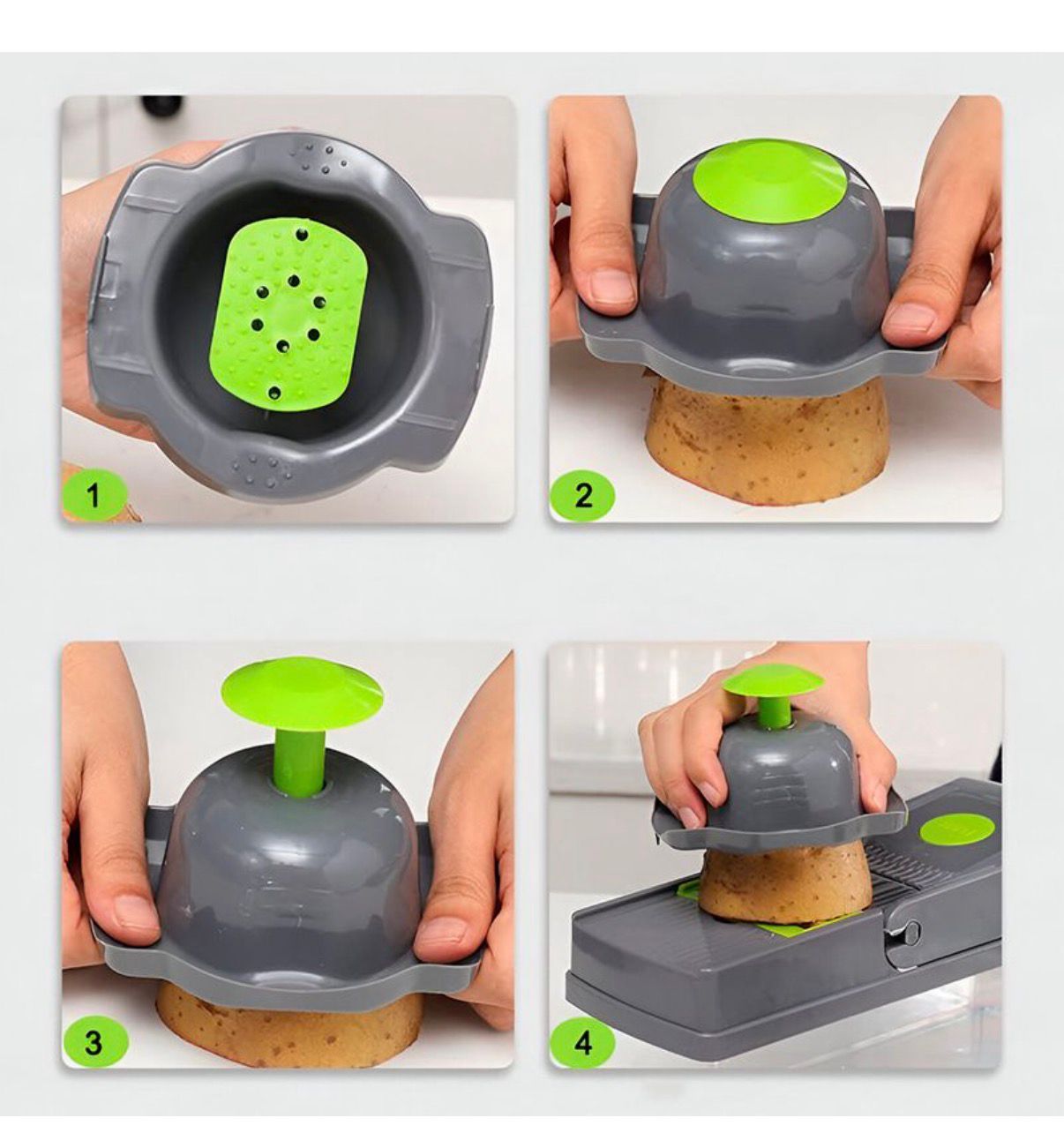 Cortador Rallador Rebanador Multifuncional de 16 Piezas ABS y Acero Inoxidable para Vegetales, Verduras, Frutas, Quesos