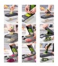 Cortador Rallador Rebanador Multifuncional de 16 Piezas ABS y Acero Inoxidable para Vegetales, Verduras, Frutas, Quesos