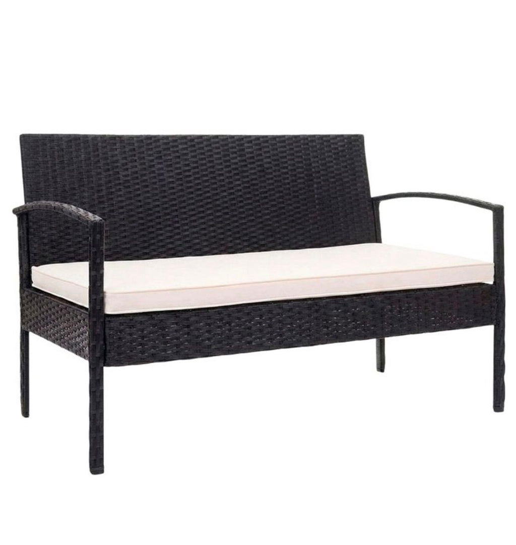 Juego de Jardín EMPOLi en ratán plástico con dos sillones, un sofá y una mesa ratona