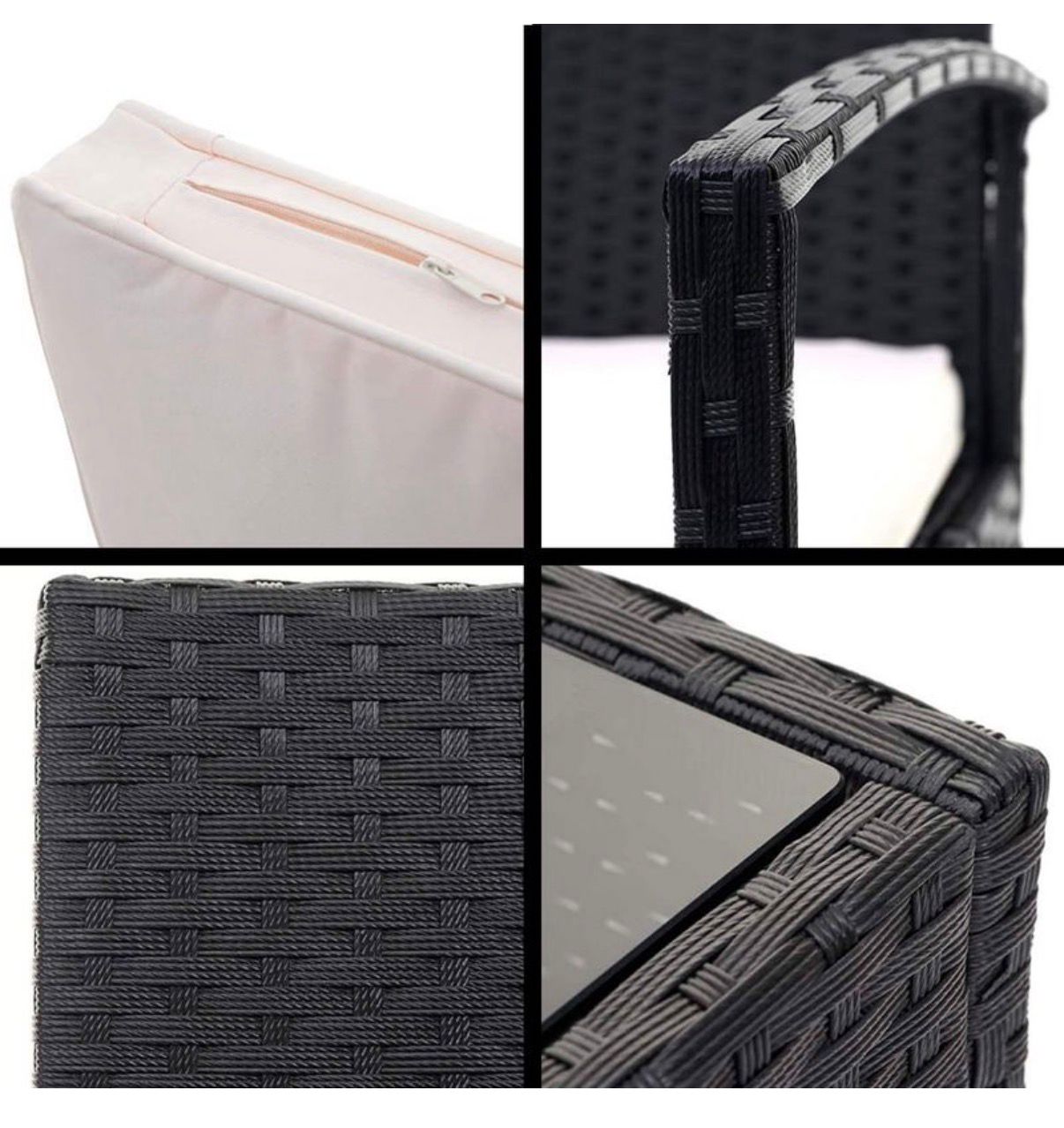 Juego de Jardín EMPOLi en ratán plástico con dos sillones, un sofá y una mesa ratona