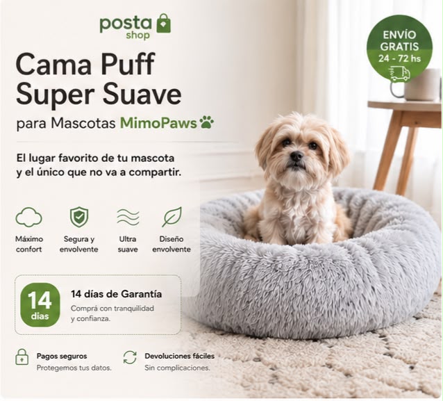 Cama Premium para Perros POSTAshop | Suave, Cómoda y Lavable