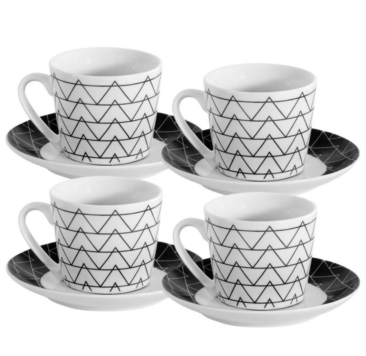 Juego de Tazas con Platos, 8 piezas de Cerámica