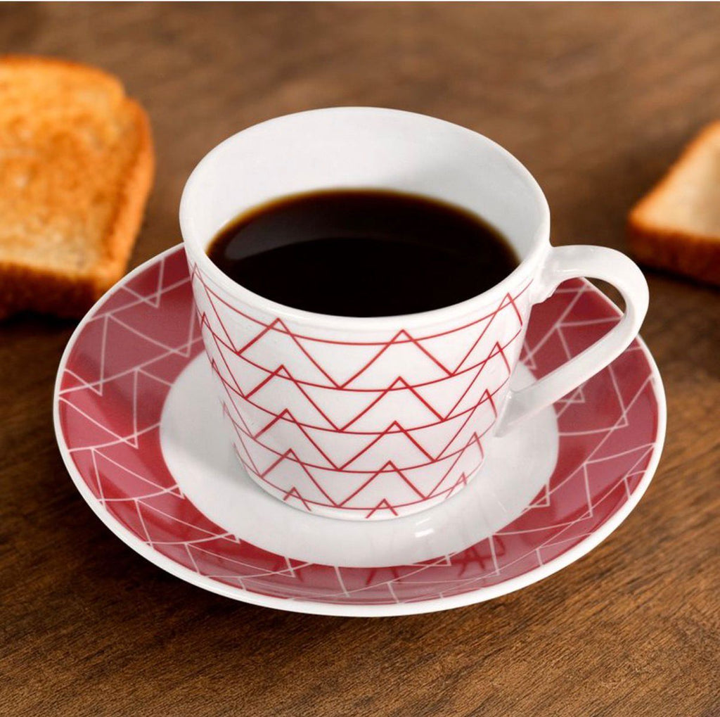 Juego de Tazas con Platos, 8 piezas de Cerámica