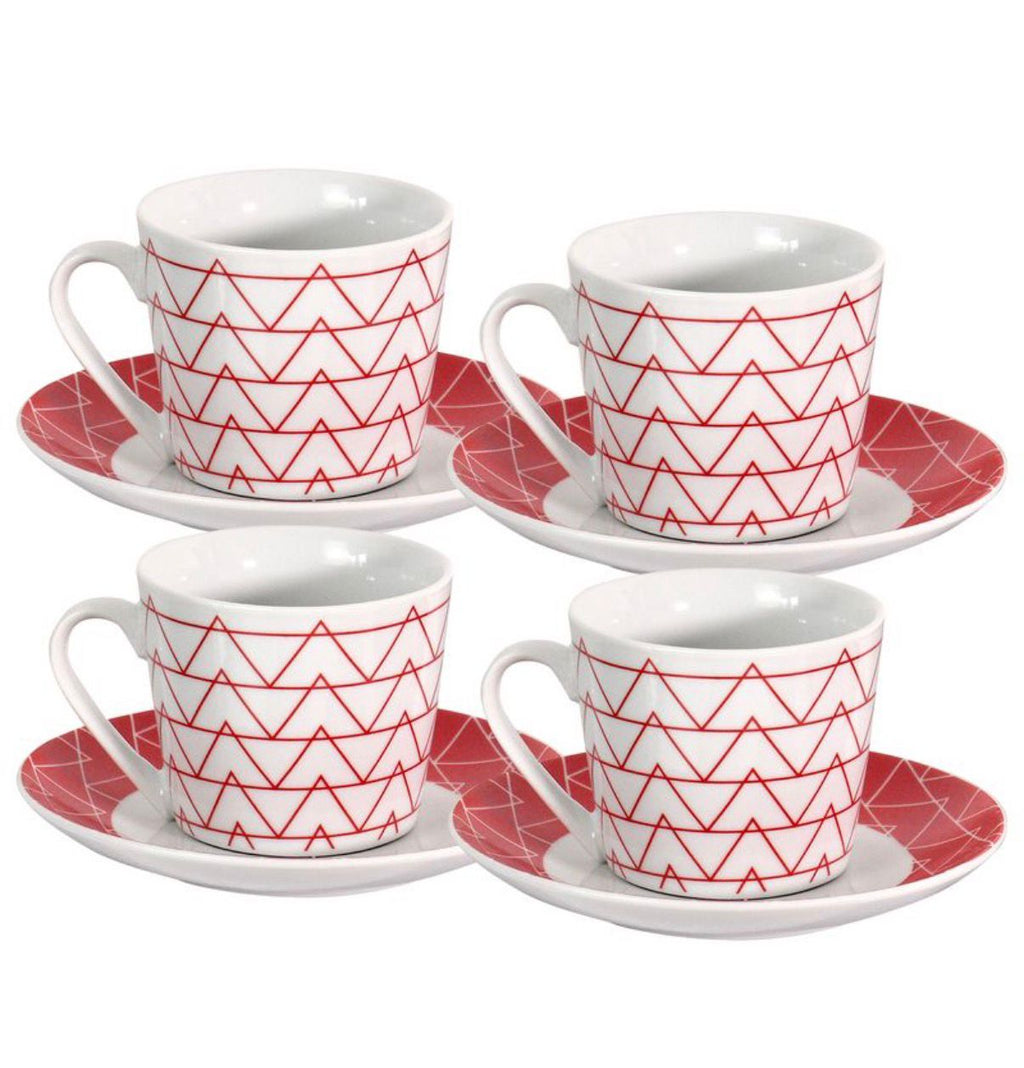 Juego de Tazas con Platos, 8 piezas de Cerámica