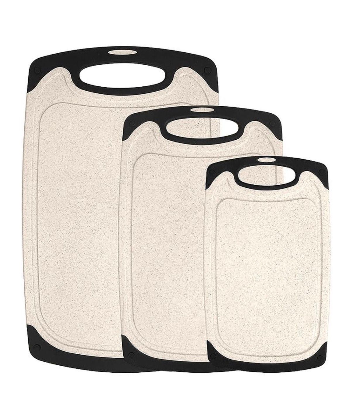 Set de 3 Tablas Plásticas de Picar, Antideslizantes con Doble Cara, Robustas y Resistentes