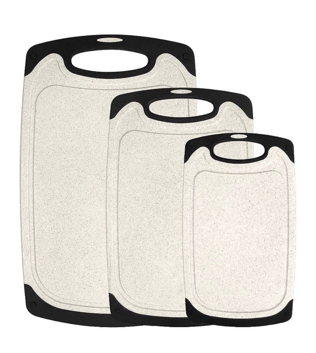 Set de 3 Tablas Plásticas de Picar, Antideslizantes con Doble Cara, Robustas y Resistentes