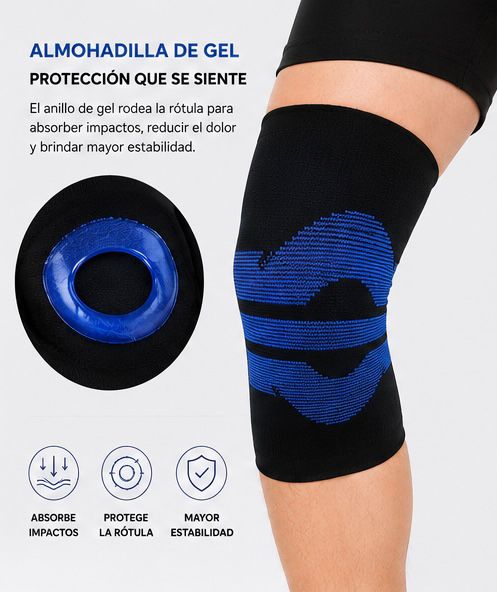 Rodillera Deportiva de Compresión + Gel | Soporte, Estabilidad y Alivio para Rodilla